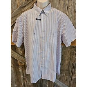 NWT Saddlebred easy care short sleeve button up men's XL stripes